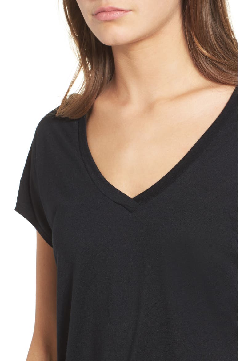 High/Low Dolman Tee, Alternate, color, BLACK