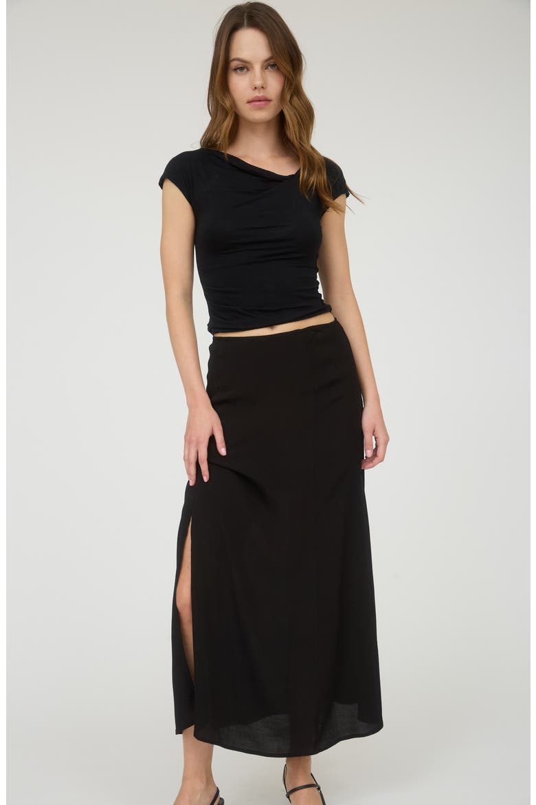 Midi Skirt, Alternate, color, BLACK
