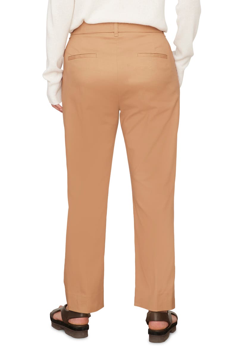 Stretch Cotton Blend Cigarette Pants, Alternate, color, ALMOND