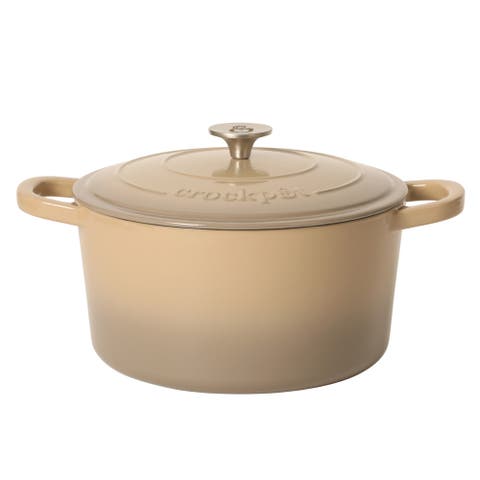 Artisan 7-Quart Round Enameled Cast Iron Dutch Oven with Lid