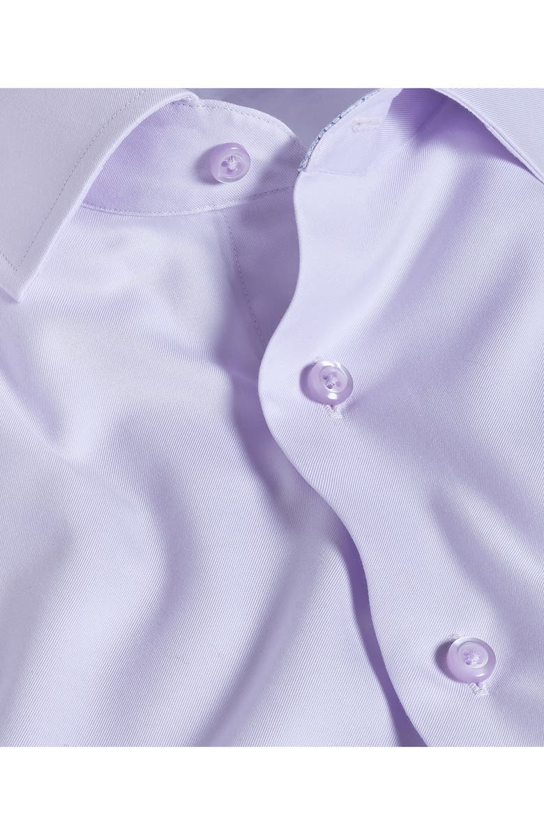 David Donahue Trim Fit Lilac Cotton Twill Dress Shirt, Alternate, color, Lilac