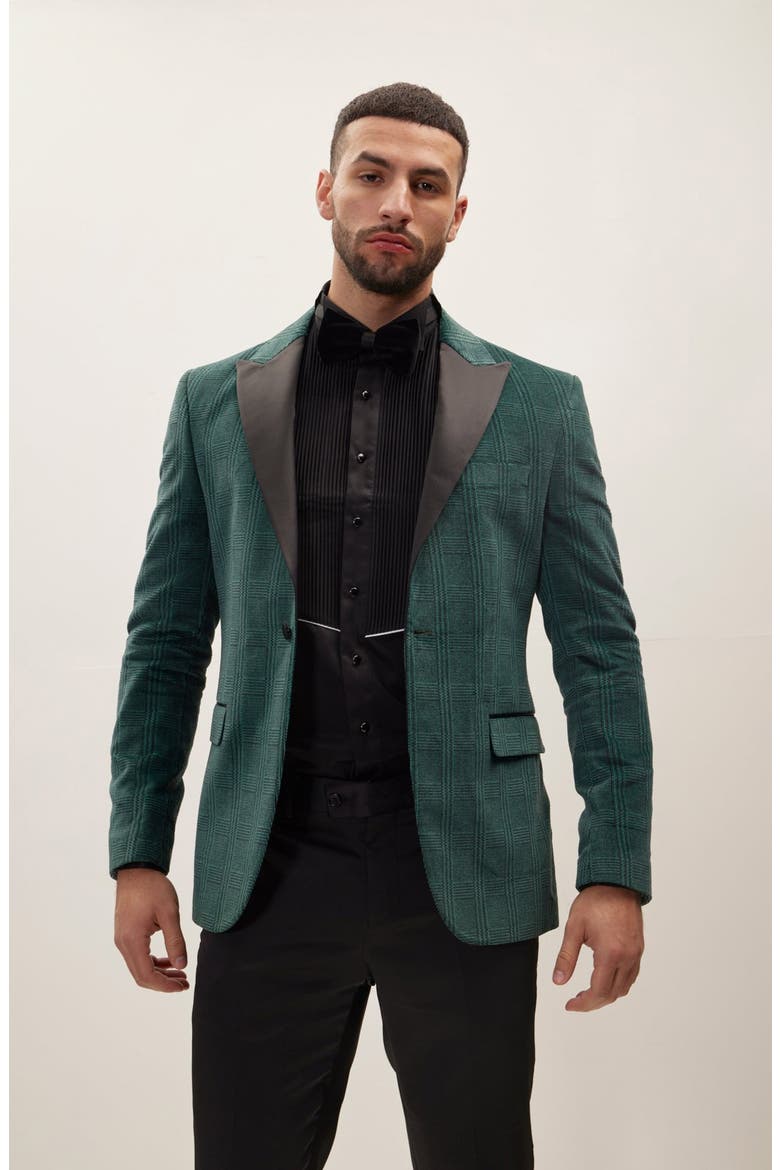 Prince of Whales Tuxedo Jacket, Alternate, color, GREEN