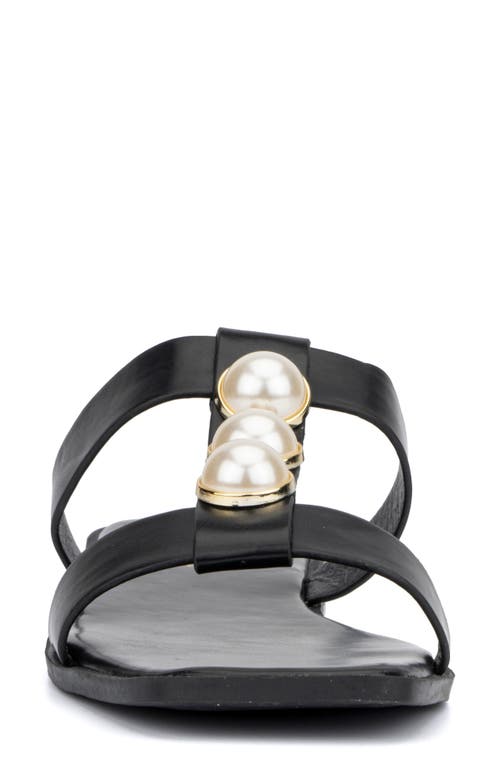 Olivia Miller Isadora Imitation Pearl Sandal In Black