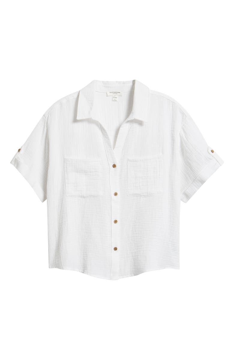 beachlunchlounge River Gauze Shirt, Alternate, color, White