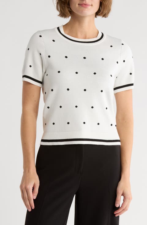 Short Sleeve Jacquard Sweater