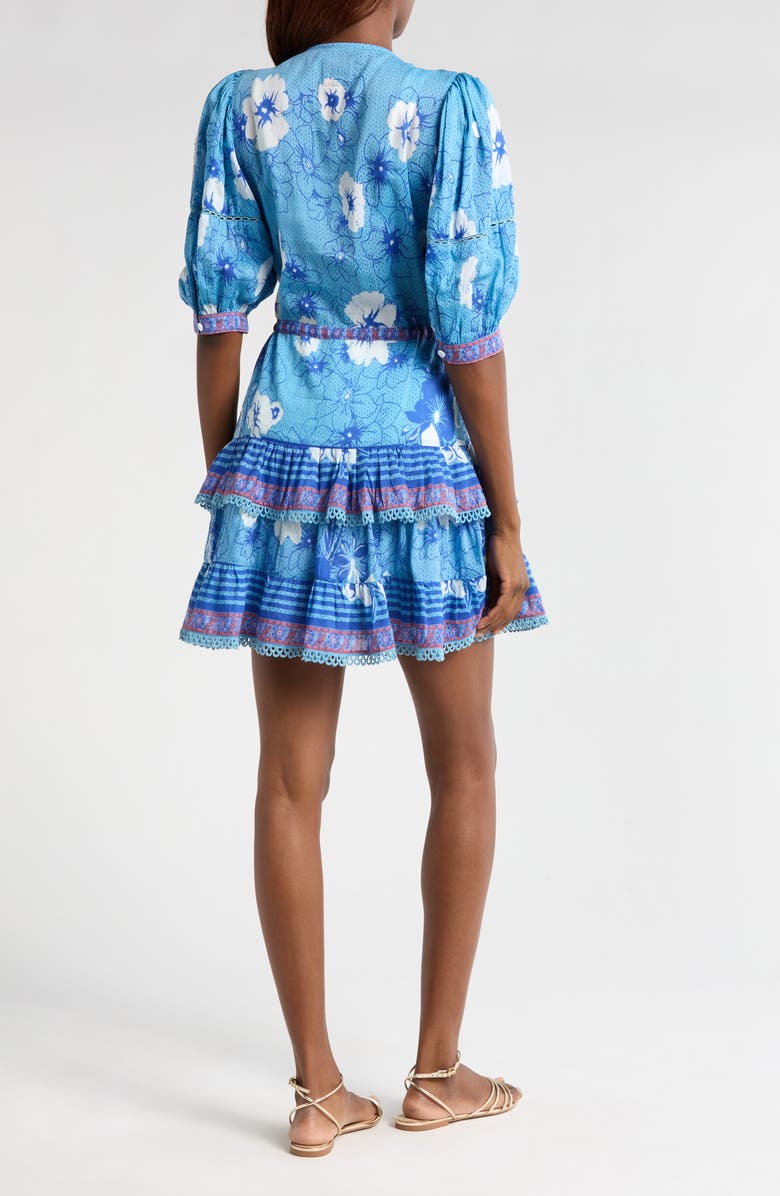 ALICIA BELL Kate Print Cover-Up Minidress, Alternate, color, Blue White Flowers