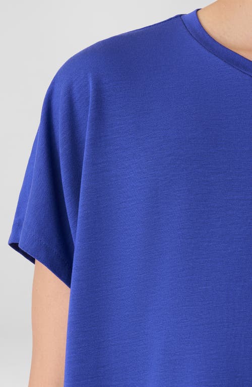 Eileen Fisher Fine Jersey Square Top In Blue