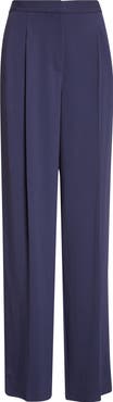 ST. JOHN Lydia Pleated Lightweight Stretch Cady Pants