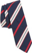 Thom Browne Variegated Rep Stripe Silk & Cotton Tie