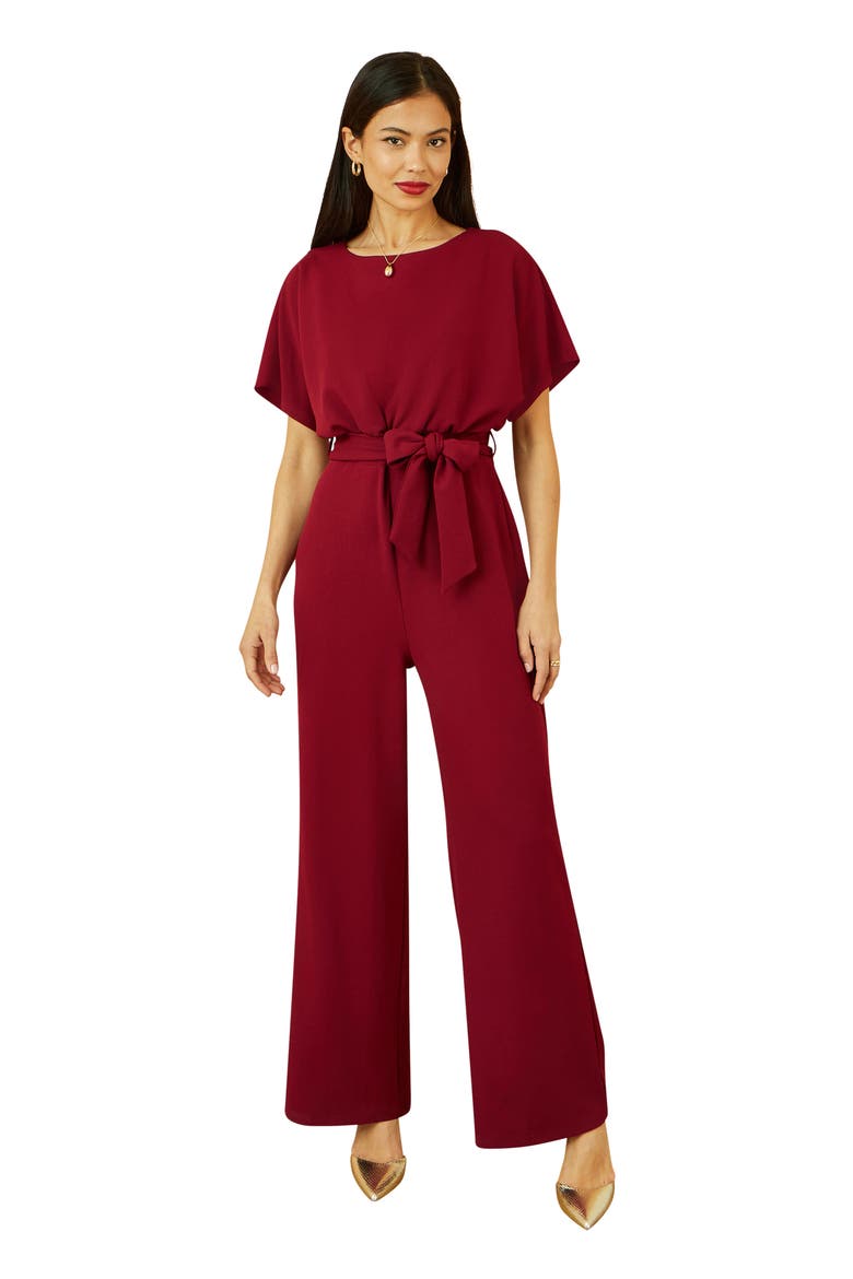 Batwing Stretch Jumpsuit, Alternate, color, Burgundy