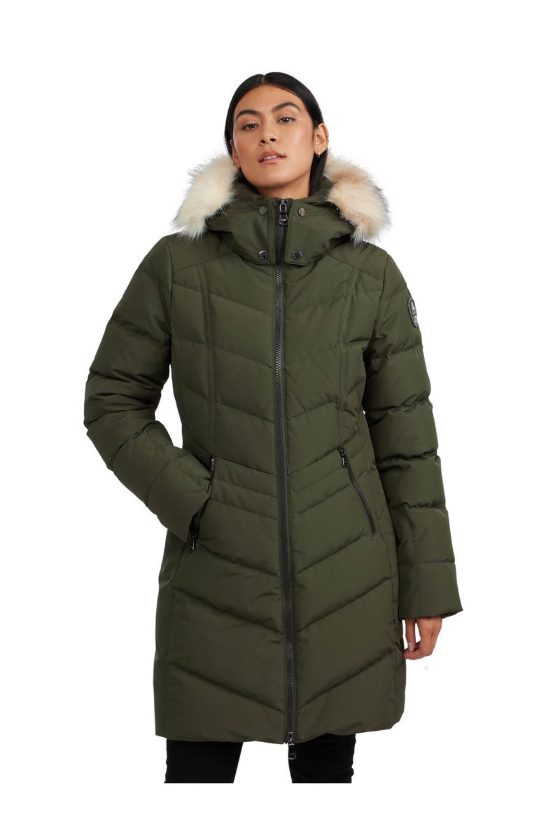 Pajar January Down Chevron Puffer with Detachable Hood Fur, Main, color,