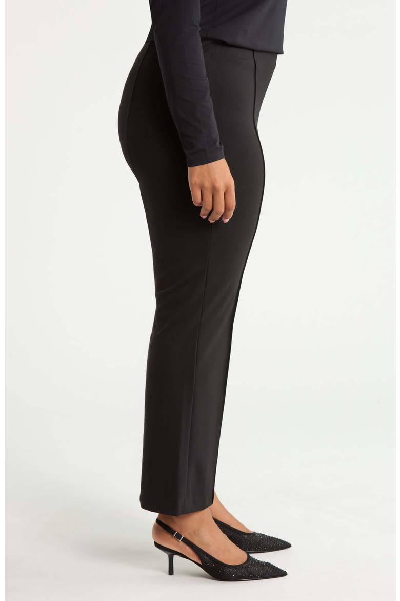Pintuck Ponte Trousers, Alternate, color, BLACK