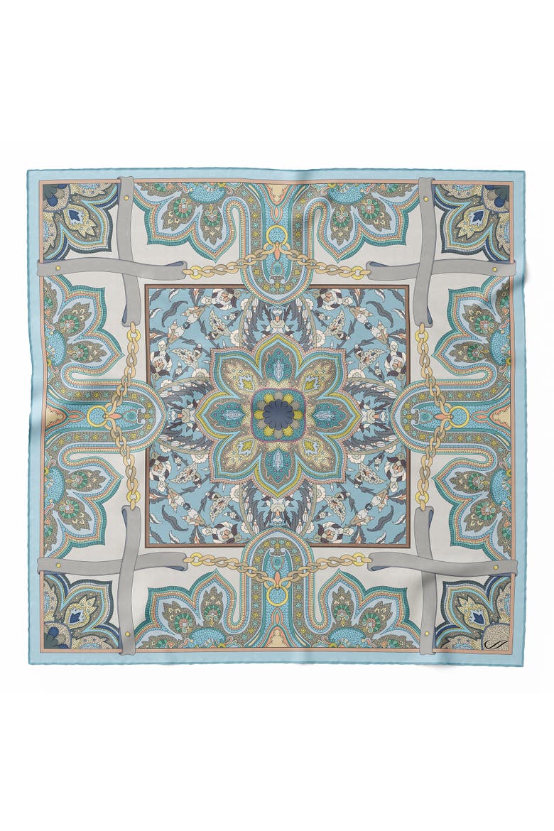Francesca - Silk Bandana, Main, color, Aqua