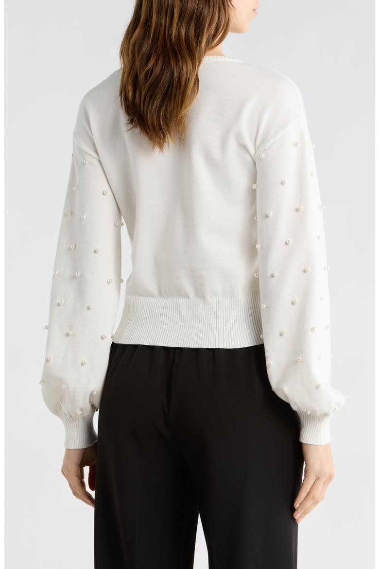 Valerie Faux Pearl Cardigan, Alternate, color, CLOUD DANCER