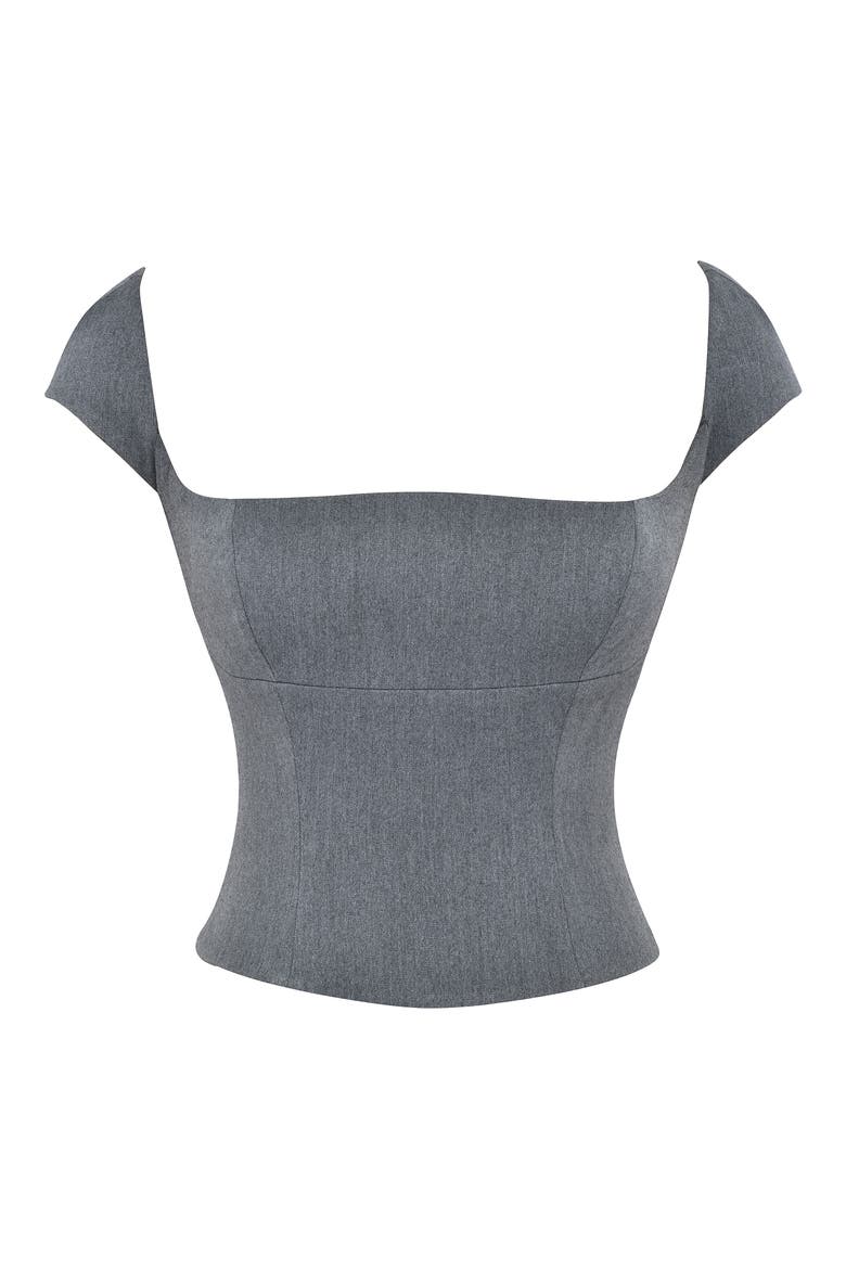 Rowena Lace-Up Back Corset Top, Alternate, color, GREY