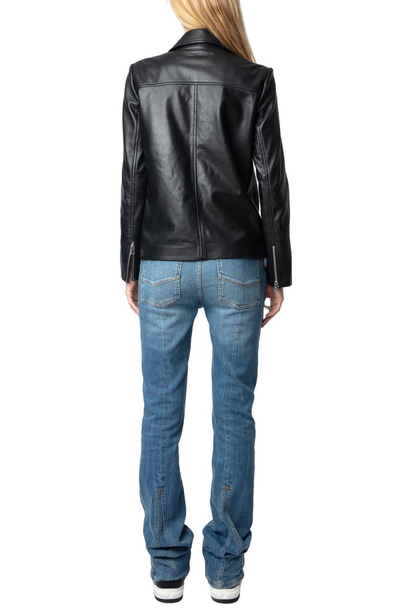 Zadig & Voltaire Lienna Leather Moto Jacket, Alternate, color, 