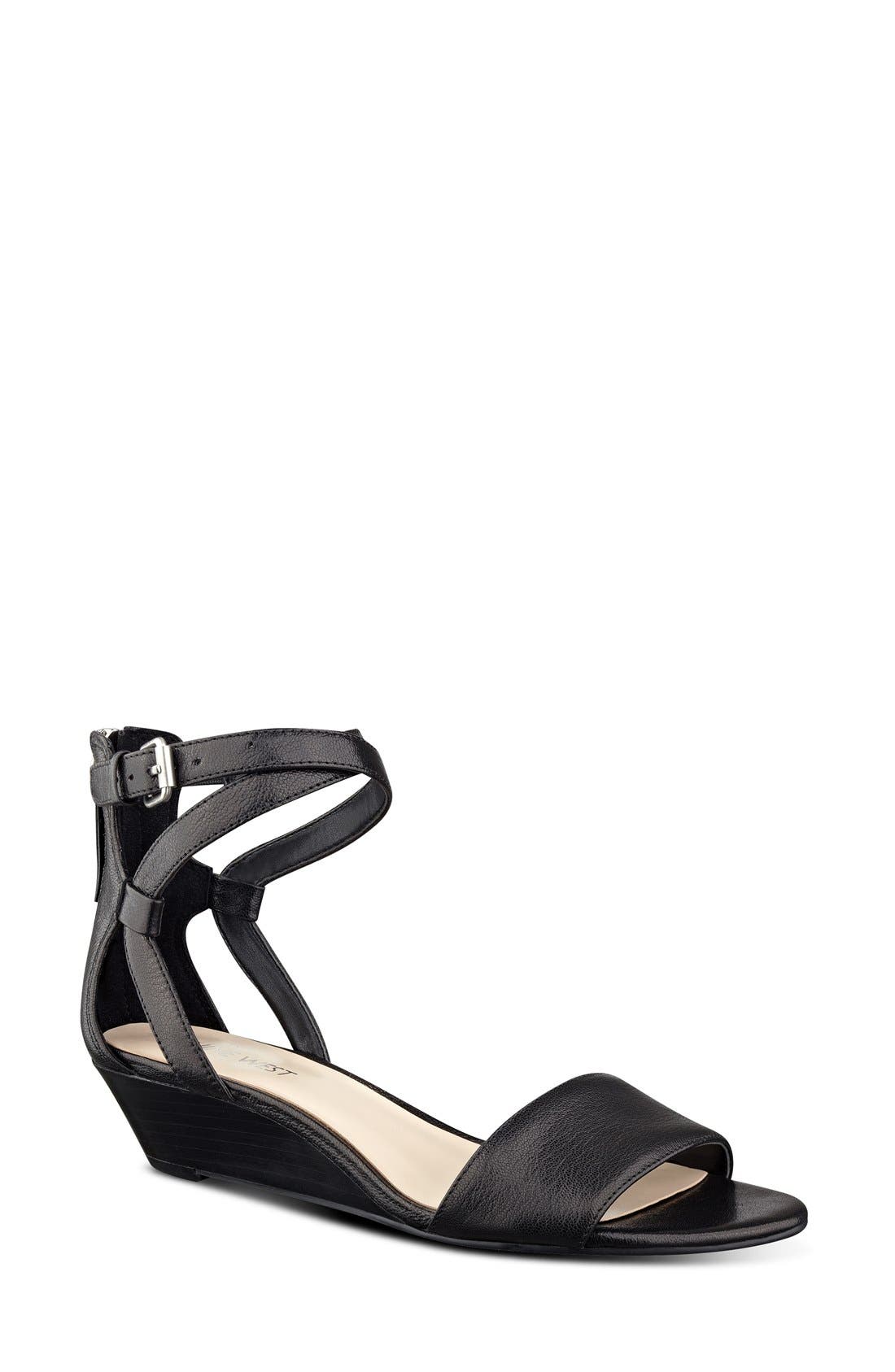 Nine West 'Villain' Wedge Sandal, Main, color, 