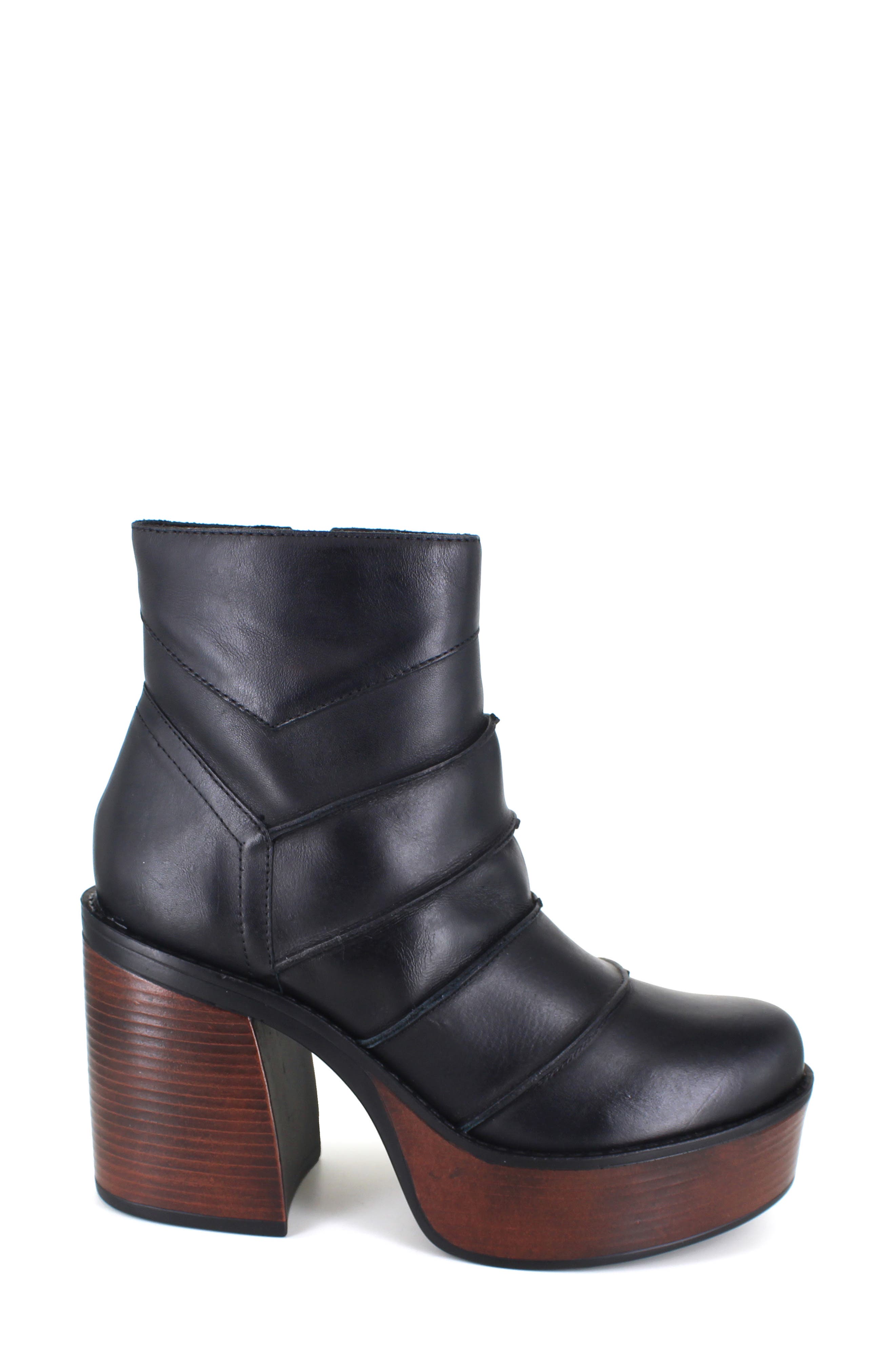 ZIGI Noa Platform Bootie, Alternate, color, Black Leather