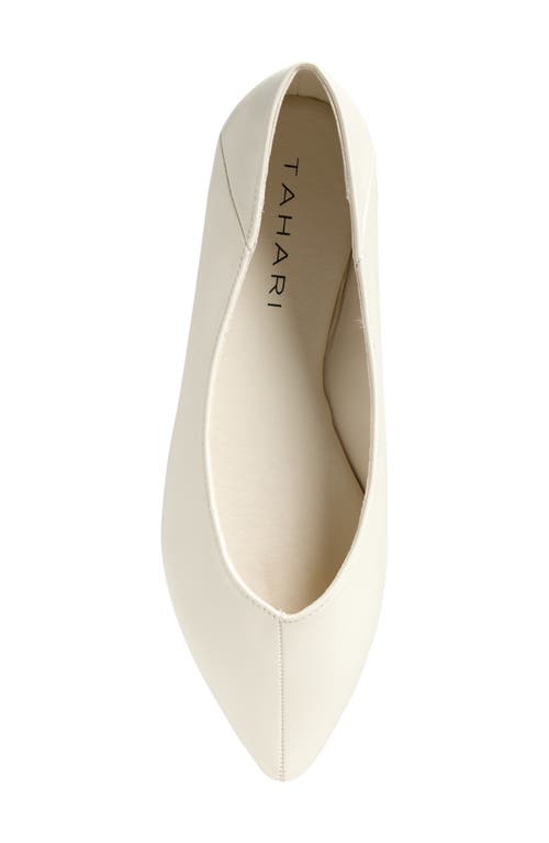 T Tahari Paris Pointed Toe Flat In Ivory