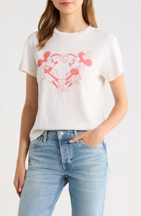 Classic Disney Mickey & Minnie Heart Hands Graphic T-Shirt
