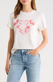 Re/Done Classic Disney Mickey & Minnie Heart Hands Graphic T-Shirt