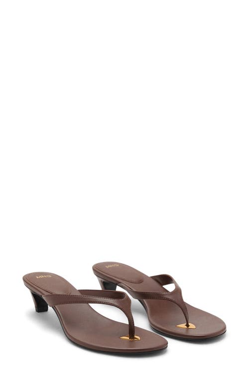 Mango Metallic Detail Kitten Heel Flip Flop