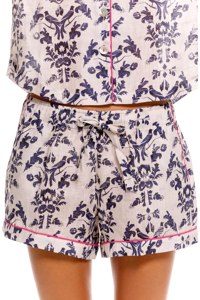 Nina Linen Short Pajamas, Alternate, color, WHITE