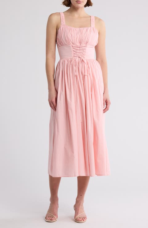 Corset Cotton Midi Dress
