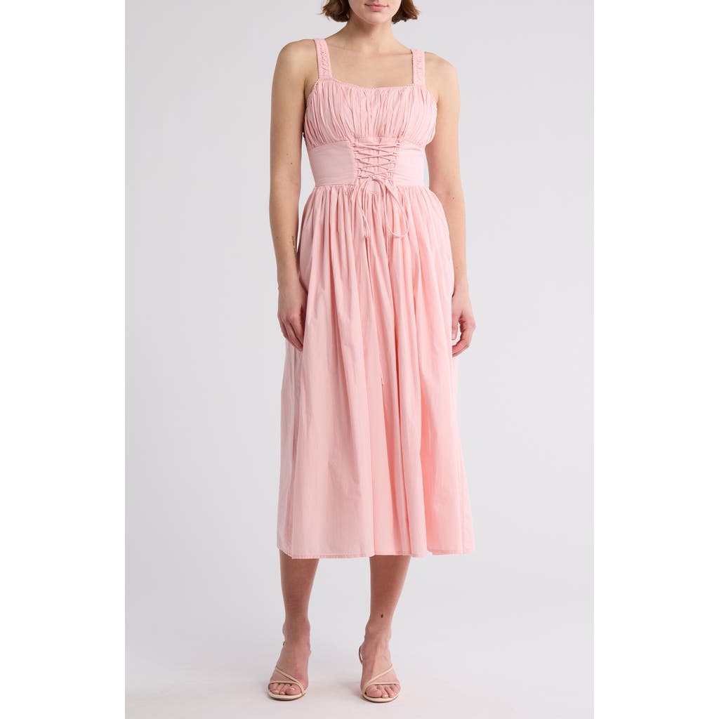 MAISIE MAISIE CORSET COTTON MIDI DRESS