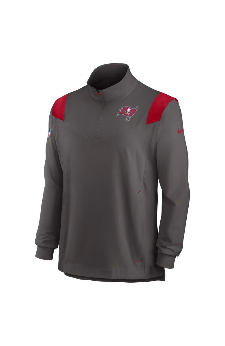 Nike Men's Nike Pewter Tampa Bay Buccaneers Sideline Coach Chevron Lockup Quarter-Zip Long Sleeve Top, Alternate, color, Pewter