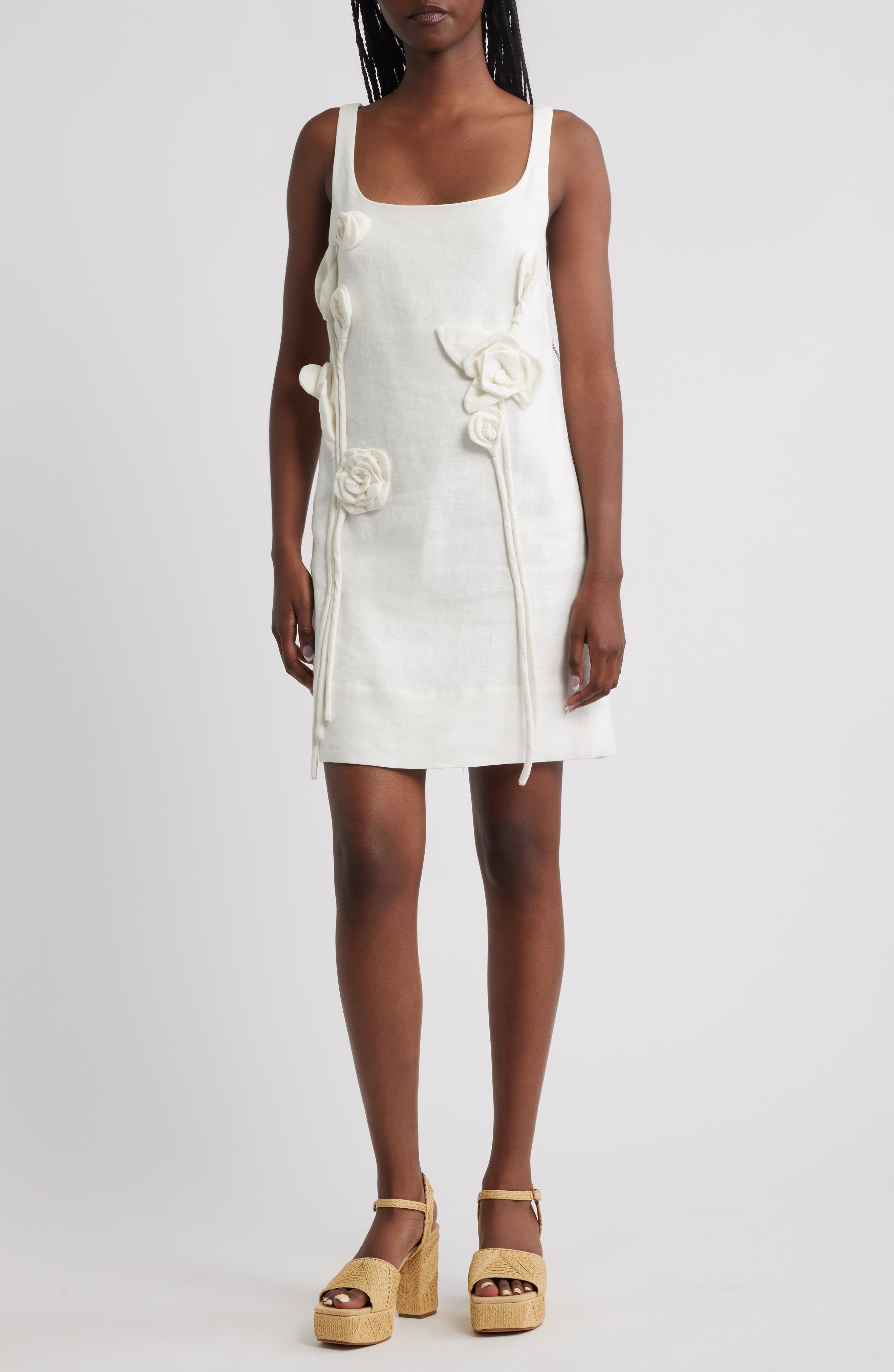 FARM Rio Rosette Linen Minidress