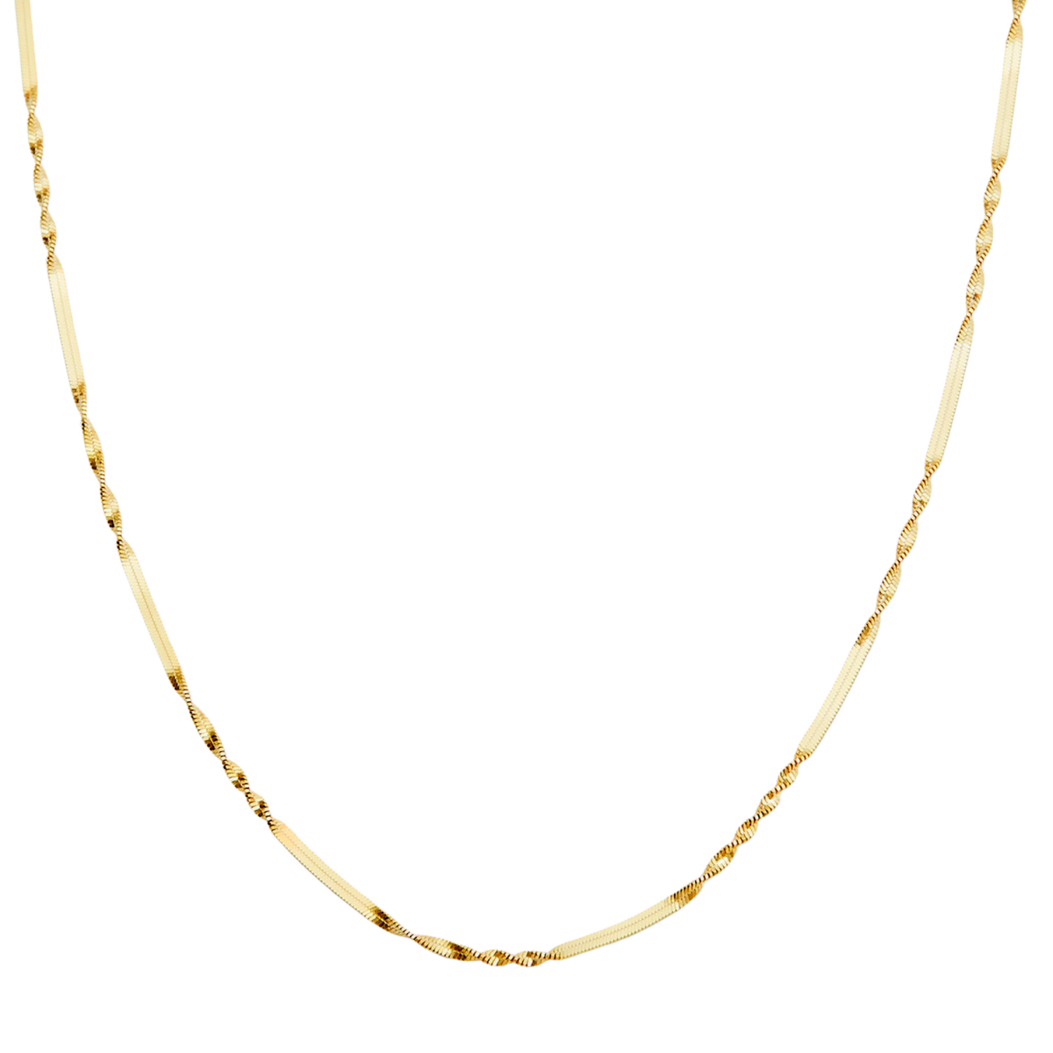 Spero London Half Twisted Sterling Silver Chain Necklace In Gold