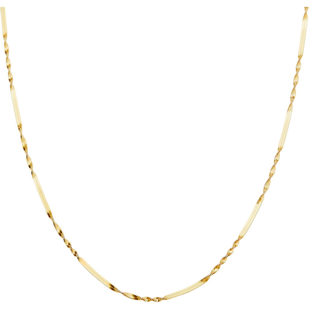 Spero London Half Twisted Sterling Silver Chain Necklace In Gold