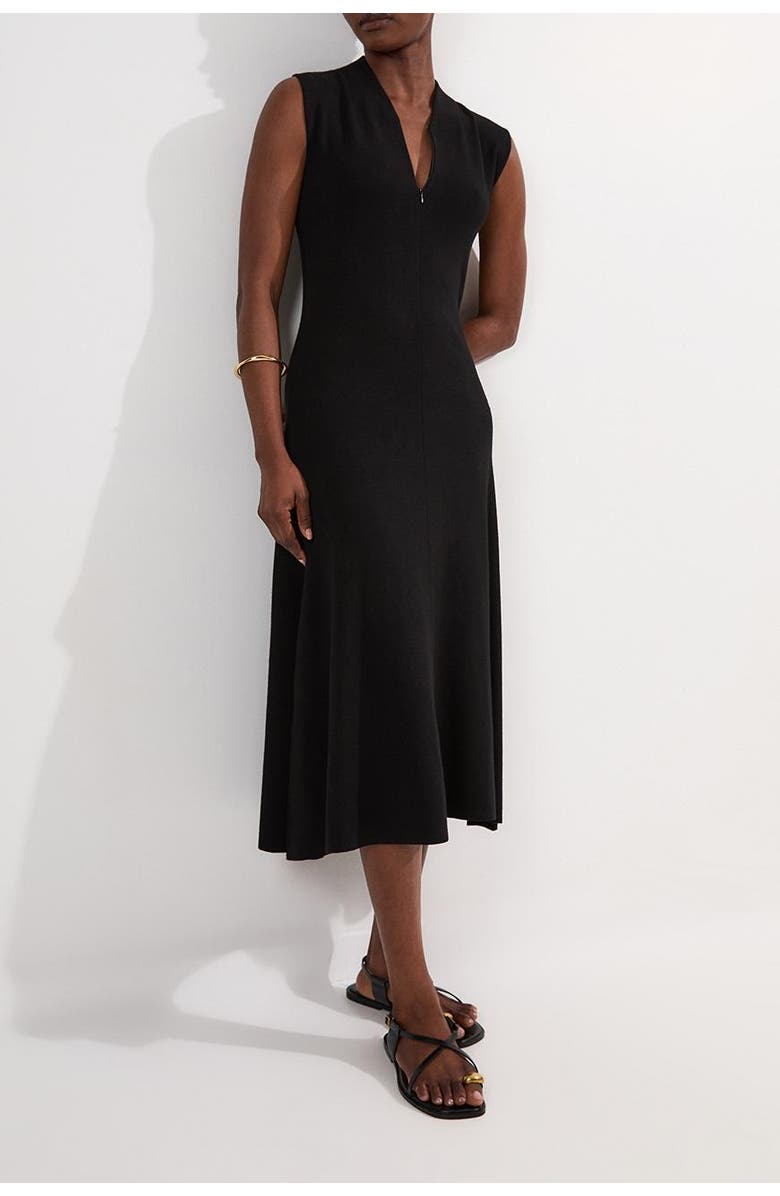 Karen Millen Petite Sleeveless Knitted Midi Dress, Alternate, color, Black