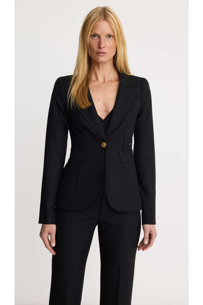 Full Back Duchess Blazer, Main, color, Deep Black