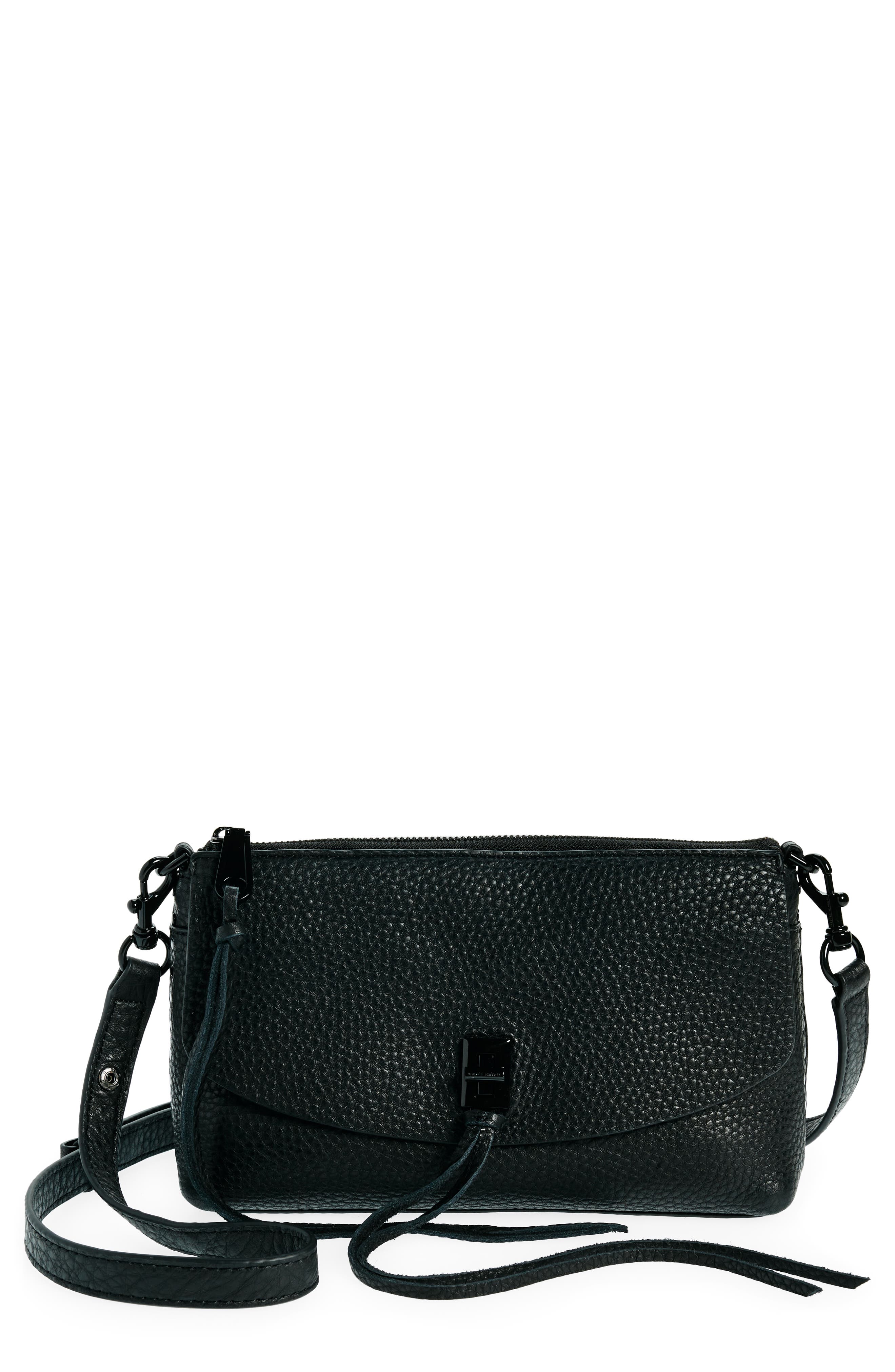 Rebecca Minkoff Darren Top Zip Leather Crossbody Bag, Main, color, 