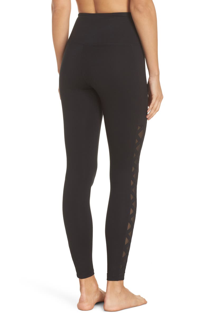 Zella Laser Cut High Waist Leggings, Alternate, color,
