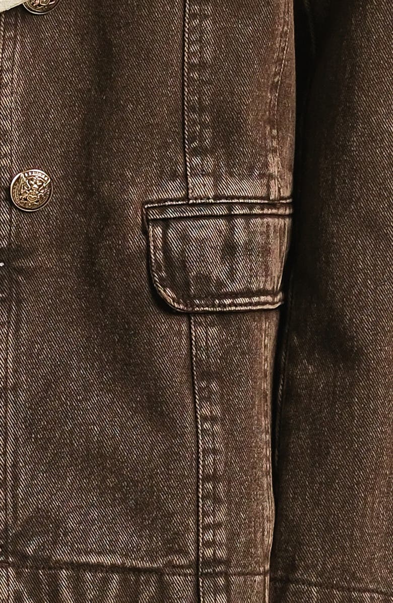FREEMARKET Washed Denim Blazer, Alternate, color, Brown