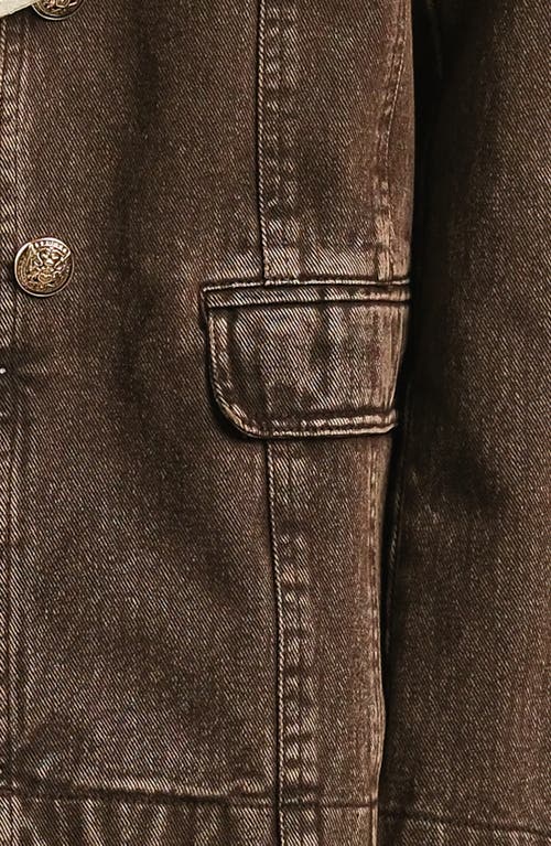 Freemarket Washed Denim Blazer In Brown