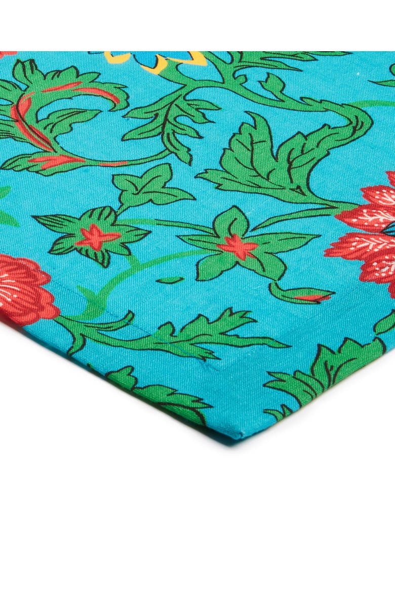 La DoubleJ Large Tablecloth (180X350) Dragon Flower Turche Turquoise, Alternate, color, Dragon Flower Turche Turquoise