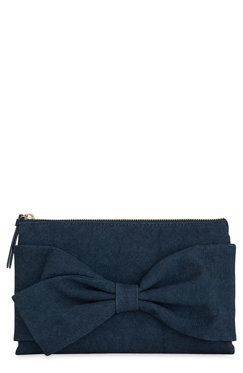 Bow Denim Clutch