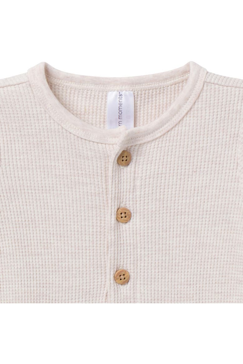 Waffle Knit Romper with Kangaroo Pocket, Alternate, color, Oatmeal