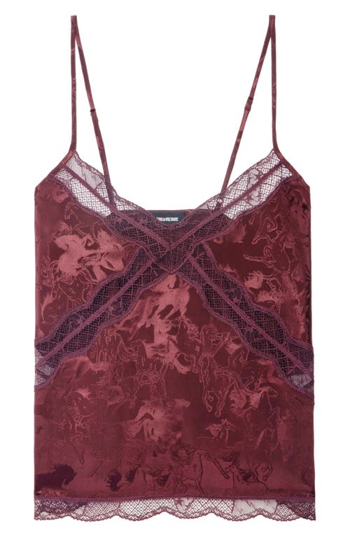 Zadig & Voltaire Womens Burgundy Cishi Lace-trim Silk Camisole In Red