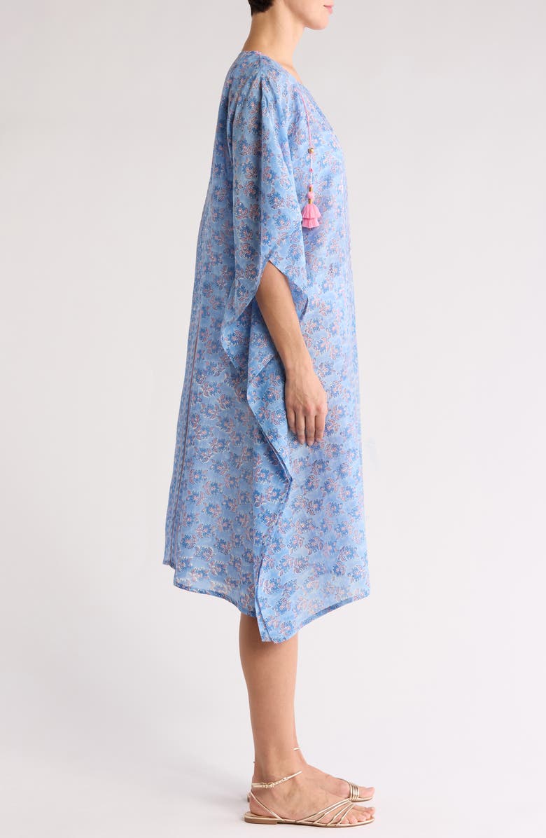 ALICIA BELL Cotton & Silk Voile Caftan, Alternate, color, Light/ Pastel Blue