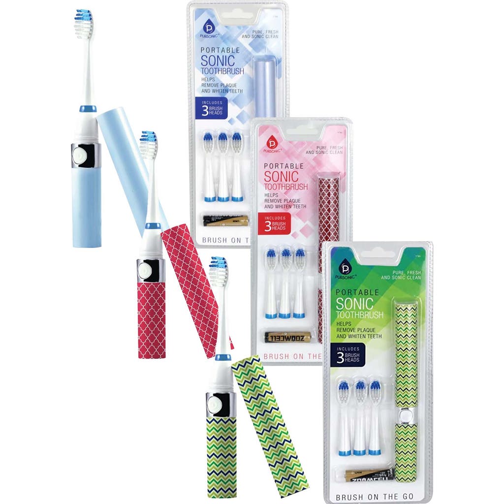 Pursonic Family Bundle Portable Sonic Toothbrush 3-pack