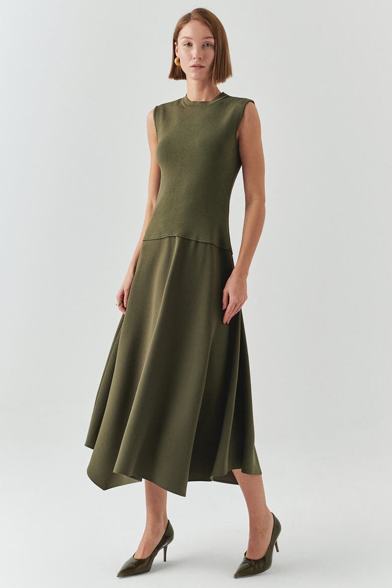 Hadlee Midi Dress, Alternate, color, KHAKI