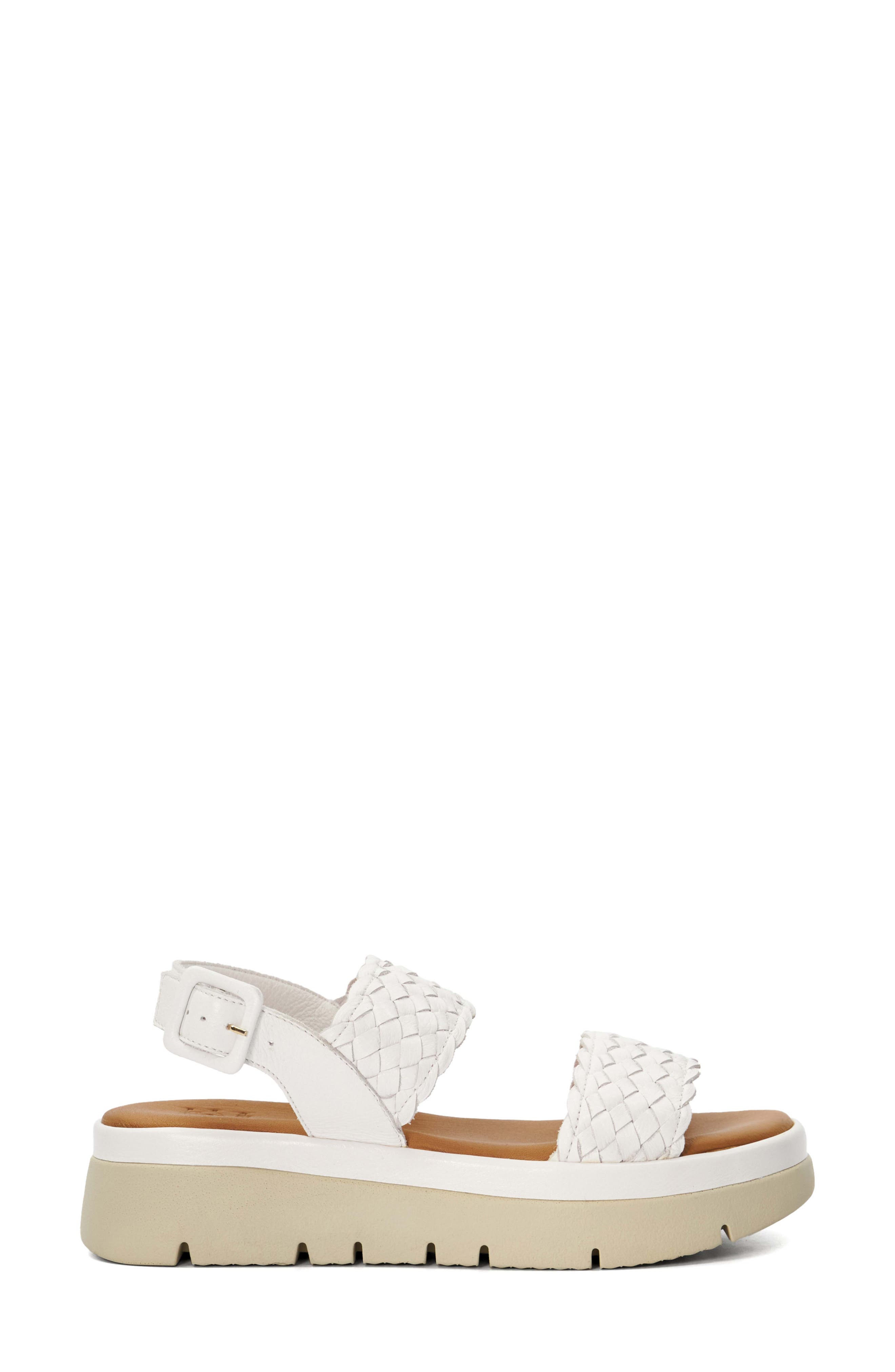 Dune London Lorris Platform Sandal, Alternate, color, White