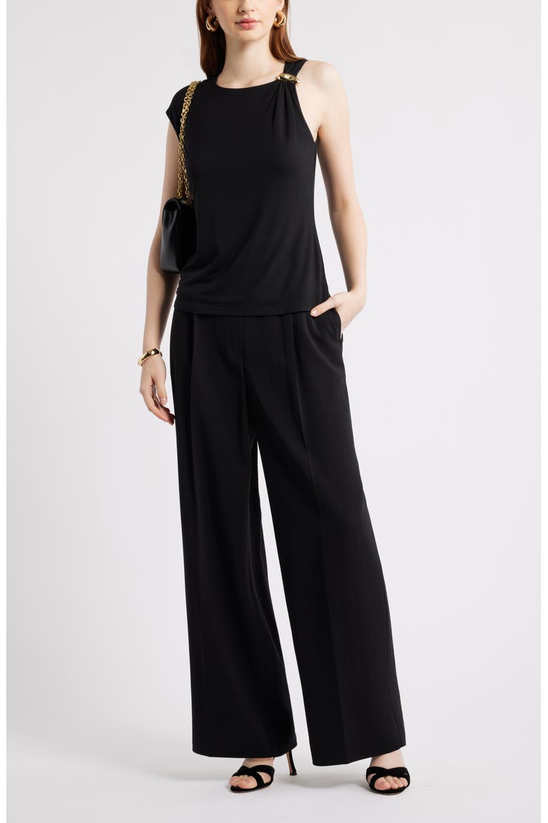 Hardware Accent Asymmetric Top, Alternate, color, BLACK