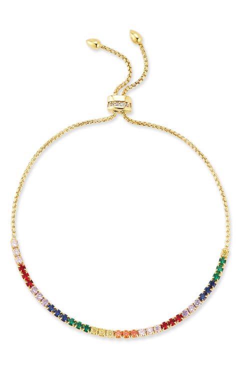 Rainbow CZ Bolo Bracelet