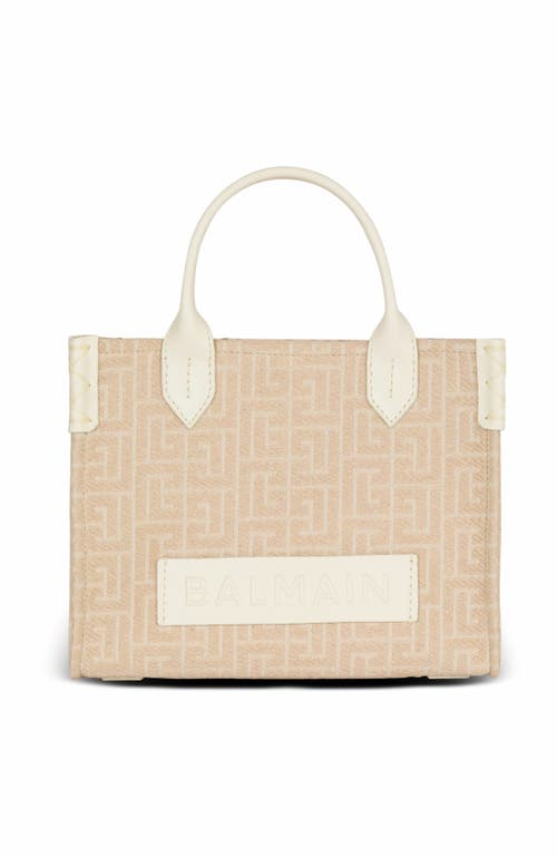 Balmain B-army Small Monogrammed Canvas And Leather Tote Bag